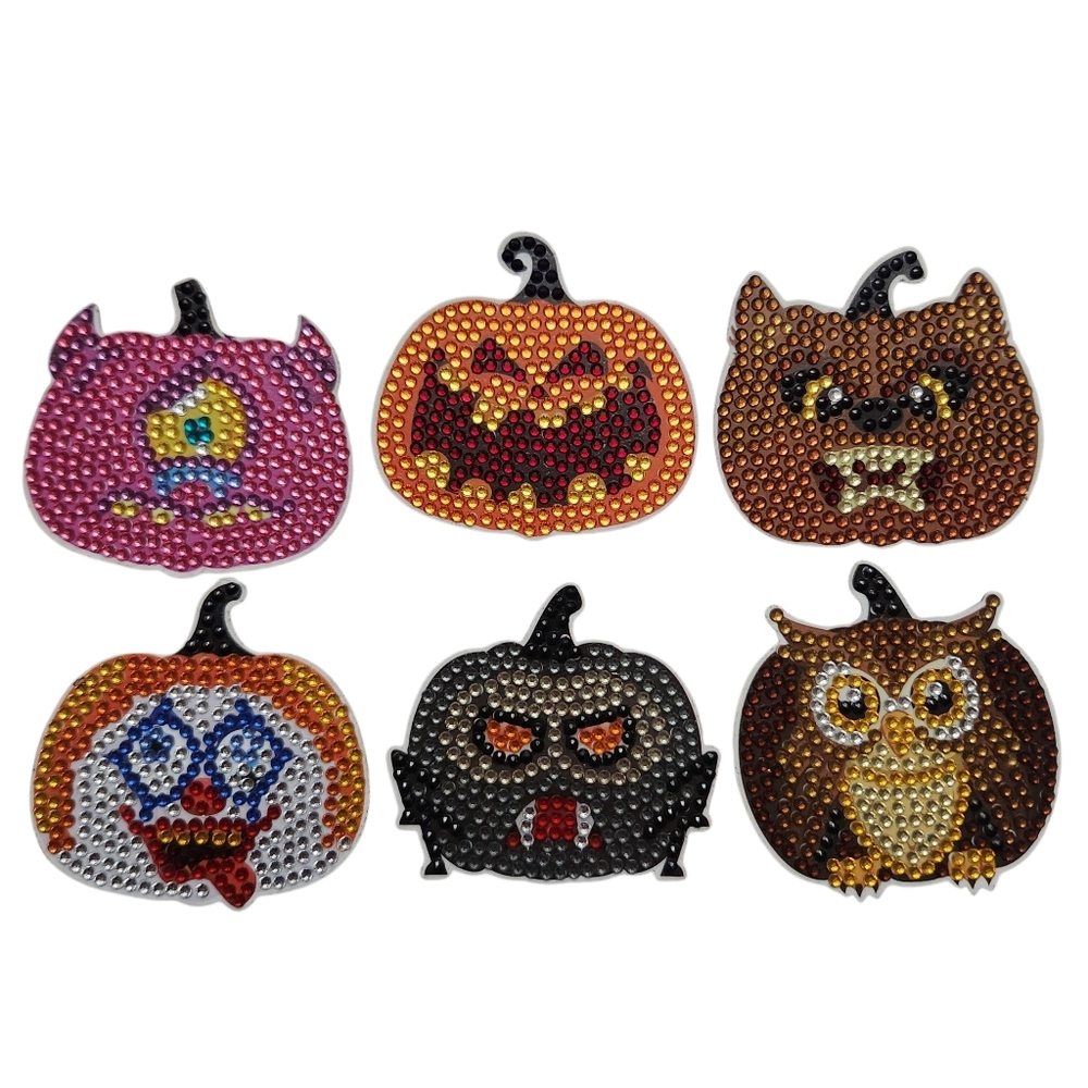 Halloween Pumpkin Rhinestone Diamond Art Magnets